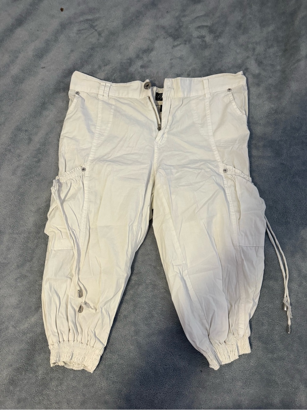 White Women’s Boot Cut Cargo Jeans